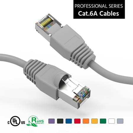 BESTLINK NETWARE CAT6A Shielded (SSTP) Ethernet Network Booted Cable- 75ft- Gray 100864GY